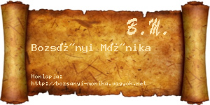 Bozsányi Mónika névjegykártya